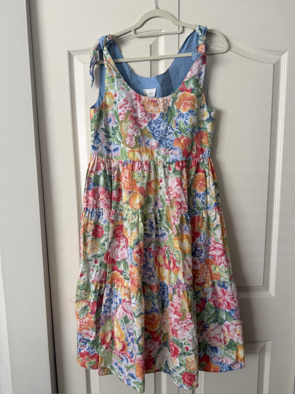 Tie-Shoulder Floral Midi Dress in Multicolor